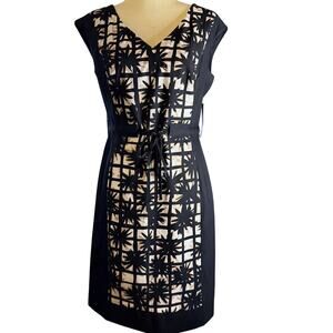 New York & Company Sleeveless Sheath Dress, Geometric Floral Print, Size 10, NWT